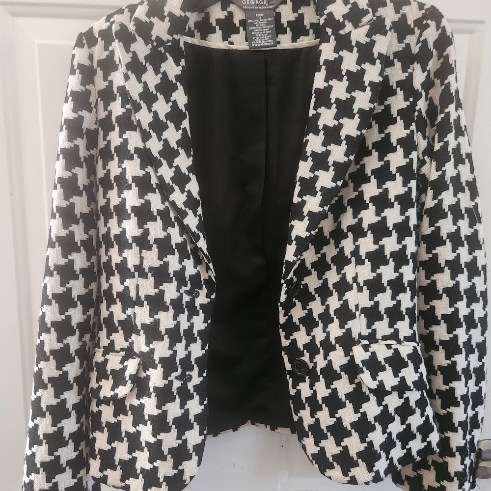 Black and White Houndstooth Blazer - Picture 6 of 6